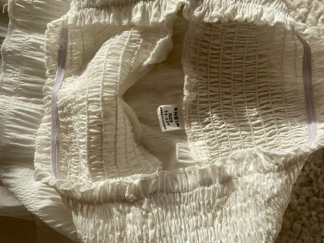 Conjunto top y falda rosa y blanco