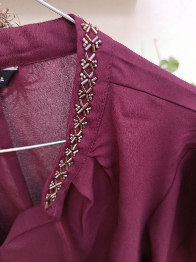 Elegante camisa morada Unit talla M