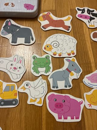 Puzzles de madera vehículos y animales