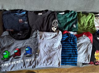 Lote 13 camisetas niño manga larga 10-12 años