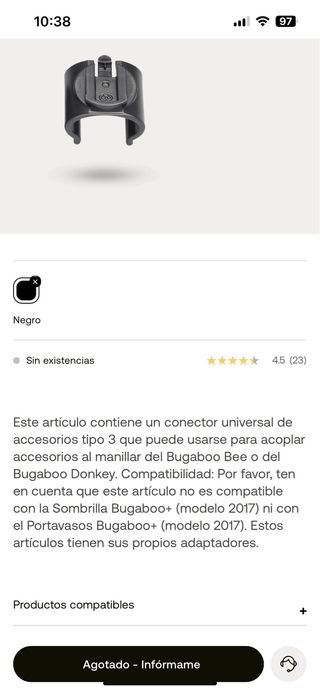 Adaptador Sombrilla Bugaboo