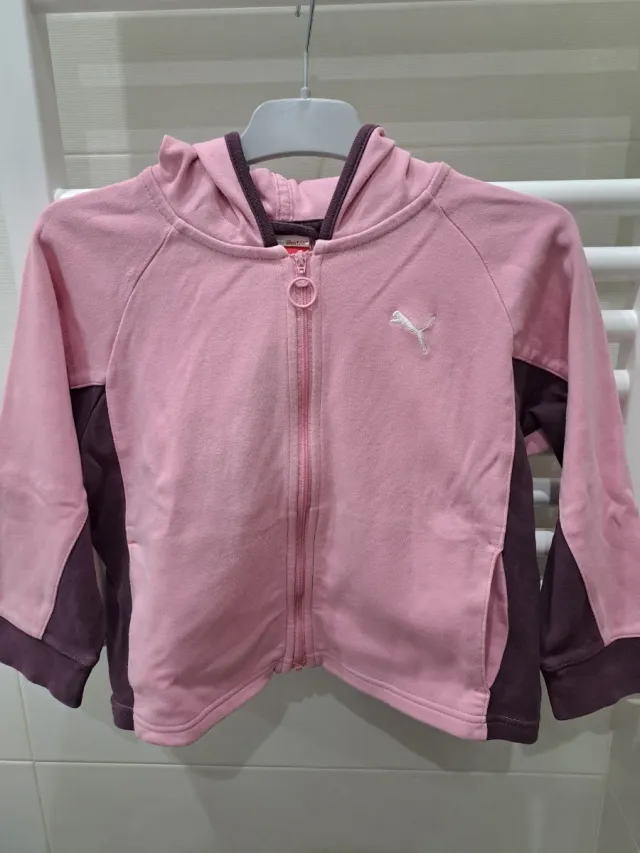 Sudadera Puma niña rosa y berenjena