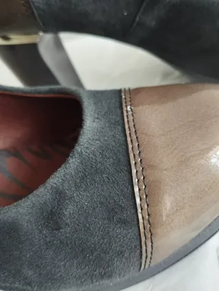 Zapatos salón grises estilo Chanel. Talla 36