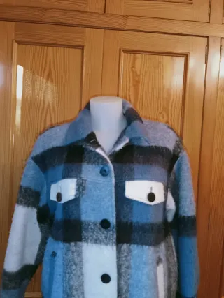 Chaqueta Zara cuadros azul y gris