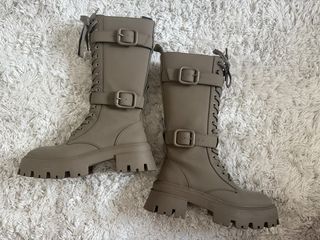 Botas Zara Talla 36 Verde Oliva 2 usos 