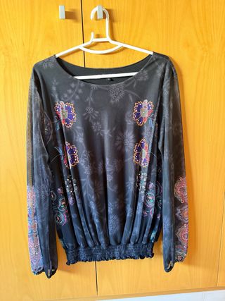 Camiseta Desigual M Transparencia Mangas