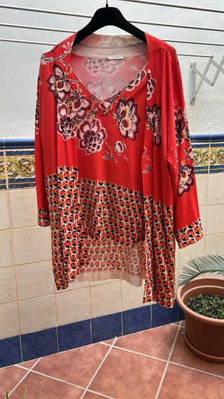 Final Conjunto de punto estampado mujer