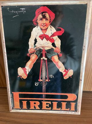 Targa pubblicitaria vintage Pirelli