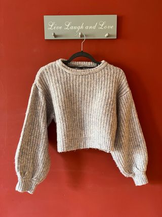 Jersey punto cropped Pull&Bear lila