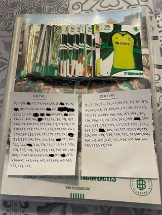 Cromos Liga Este y Betis Cards