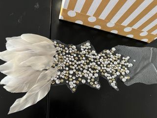 Tocado Novia Handmade plumas y Cristales