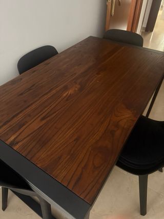 Mesa comedor madera y patas hierro