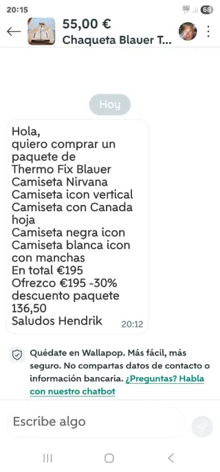 Chaqueta Blauer Talla XL y Blanca