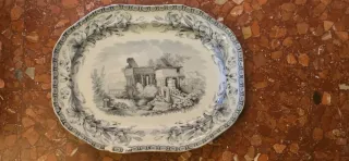 Bandeja porcelana antigua decorada