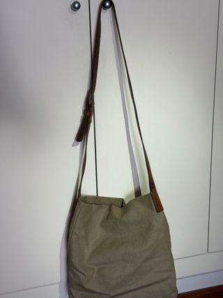 Bolsa Slang Beige/Verde Vintage COMO NUEVA.