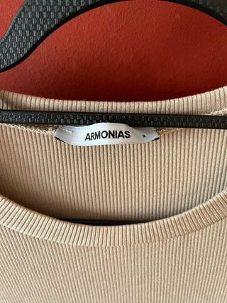 Vestido beige de canalé Armonias