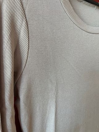 Vestido beige de canalé Armonias