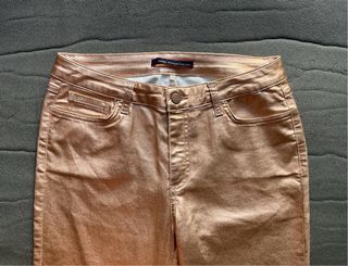 Pantalón Yerse Lúrex metalizado Cobre cobrizo