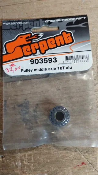Serpent 903593 Puleggia Asse Centrale 18T Alu