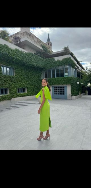Vestido fiesta Victoria Martín Berrocal verde