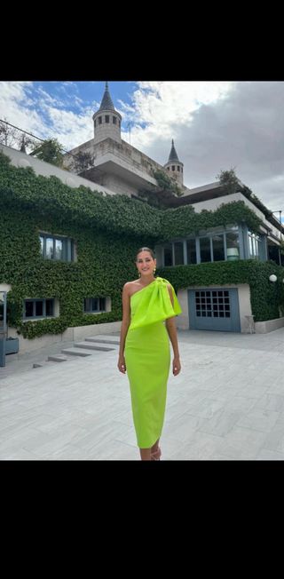 Vestido fiesta Victoria Martín Berrocal verde