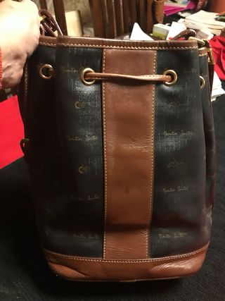Bolso de piel MARÍA PONTI negro y marrón