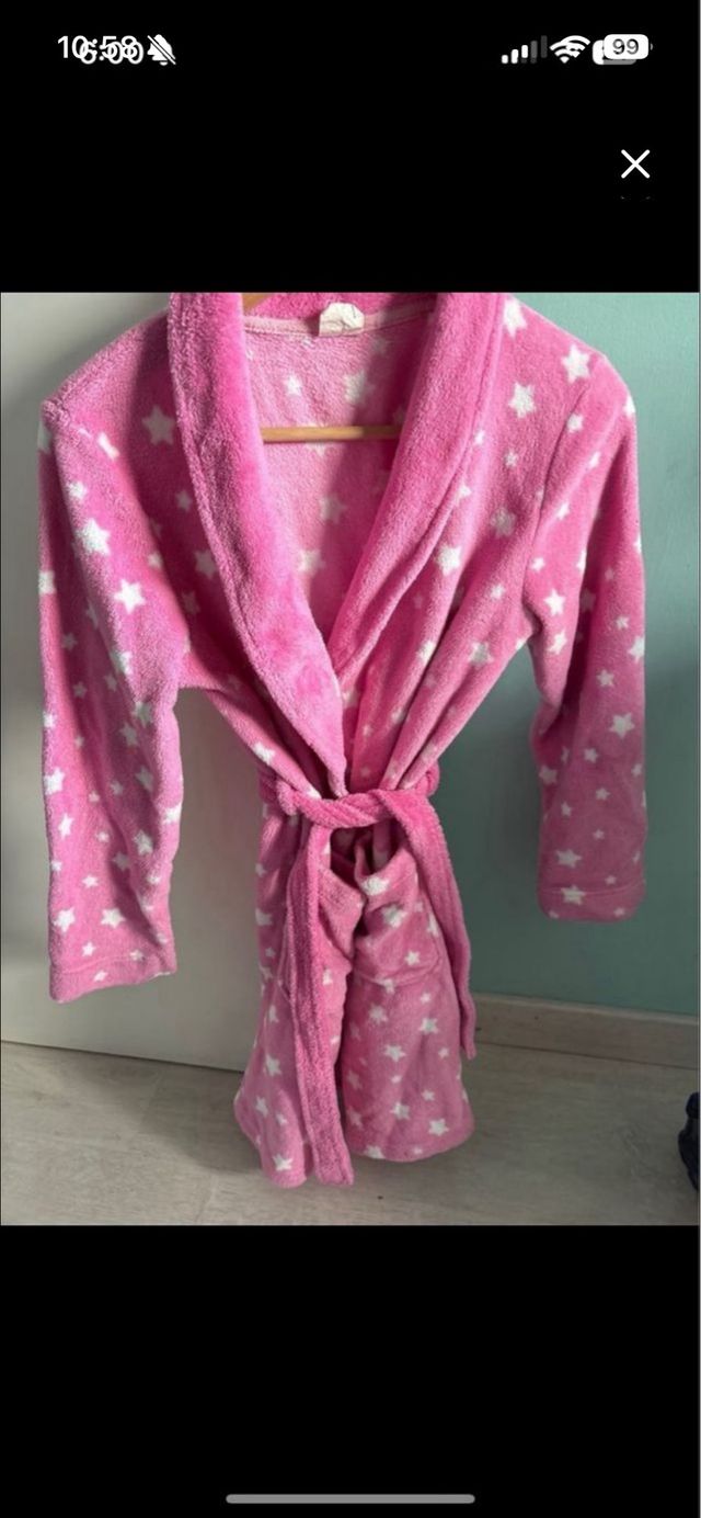 Bata polar niña estrellas rosa 12 años