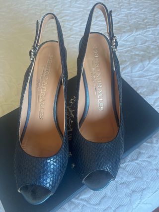 Zapatos Pedro Miralles Talla 38 Azul/Plata