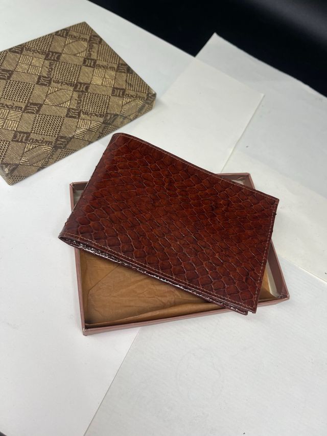 Portafoglio Maxim Pelle Coccodrillo Marrone Nuovo