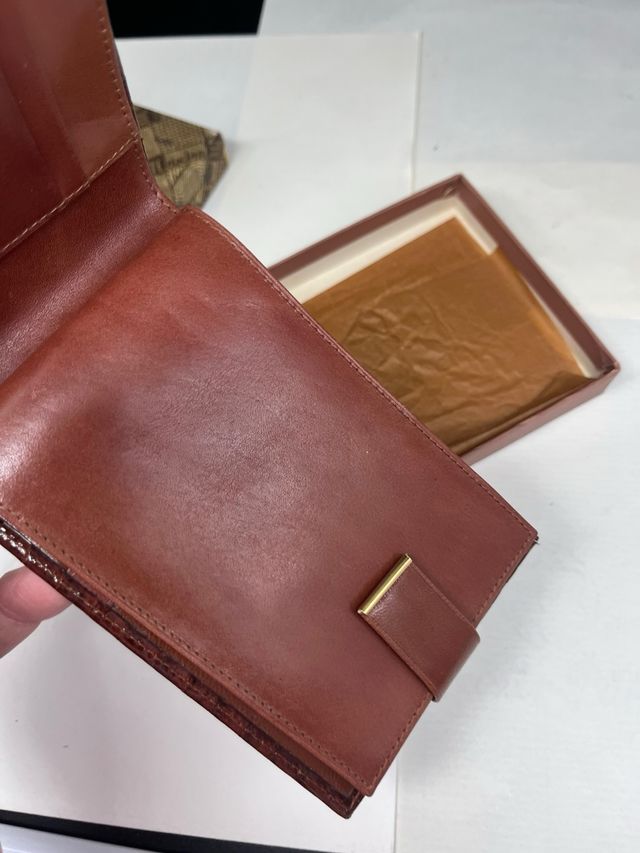 Portafoglio Maxim Pelle Coccodrillo Marrone Nuovo