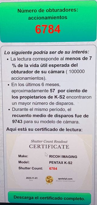 Cámara réflex Pentax K-s2