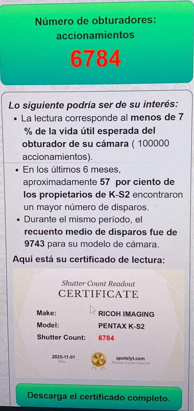 Cámara réflex Pentax K-s2