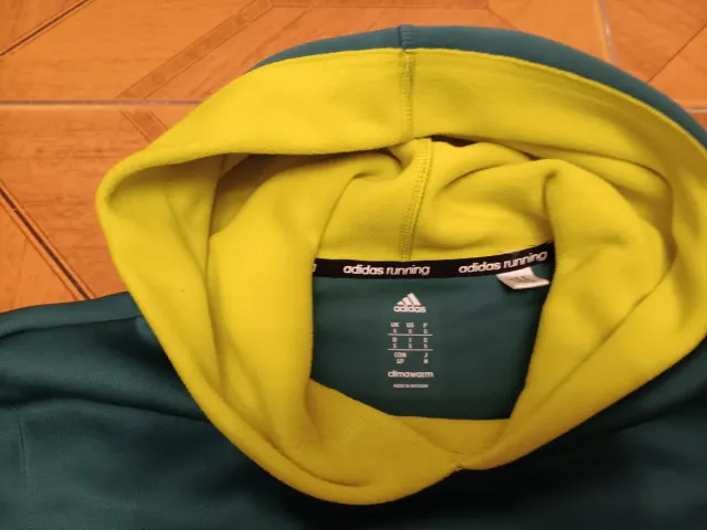 Sudadera Adidas Running Talla S Verde y Amarillo