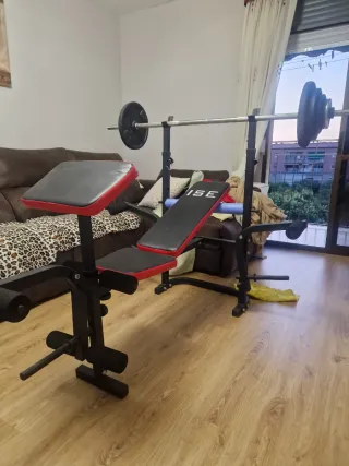 BANCO DE PESAS Y MUSCULACION RACK 