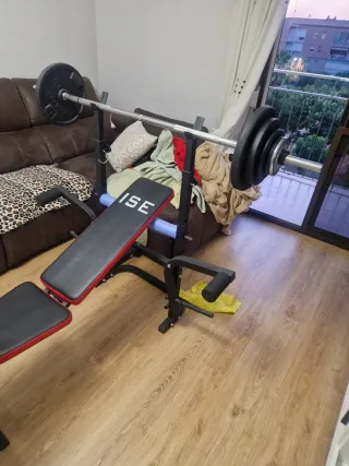 BANCO DE PESAS Y MUSCULACION RACK 