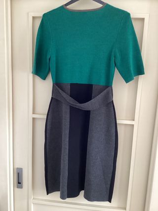 Abito donna lana verde e nero grigio