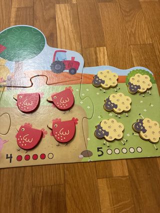 Puzzle Granja Educativo Números Animales