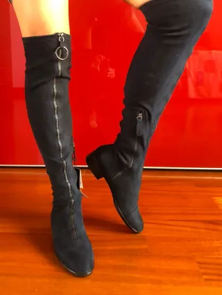 Stivali alti Zara blu tg 38