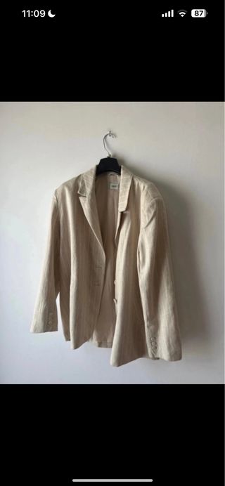 Chaqueta americana oversize beige