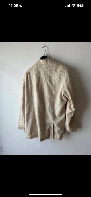 Chaqueta americana oversize beige