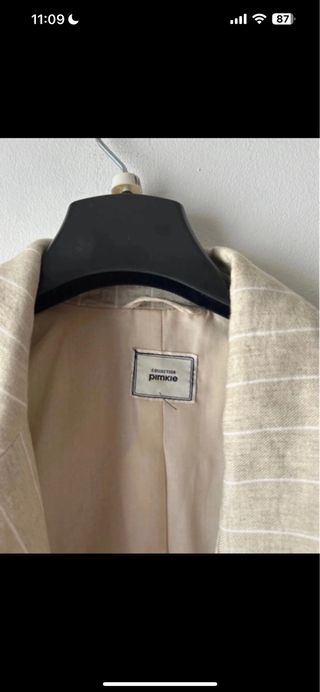 Chaqueta americana oversize beige