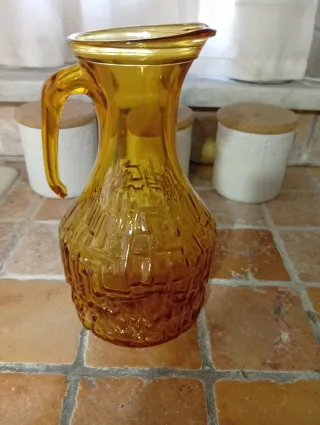 Brocca Vintage Vetro Ambra Italia Anni '60