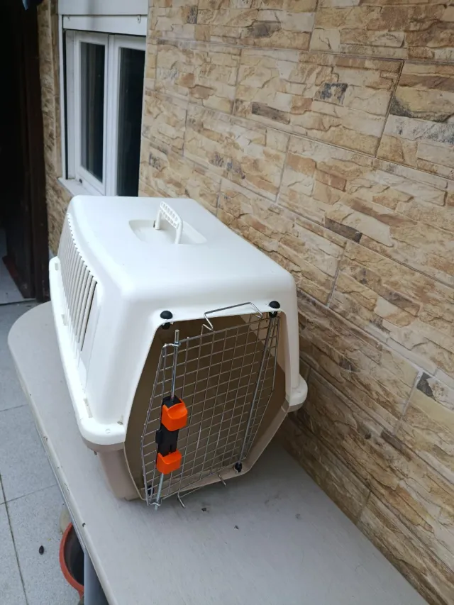 Transportín Gato Perro Beige Blanco