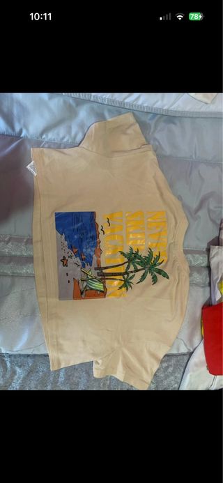 T-shirt bege cropped