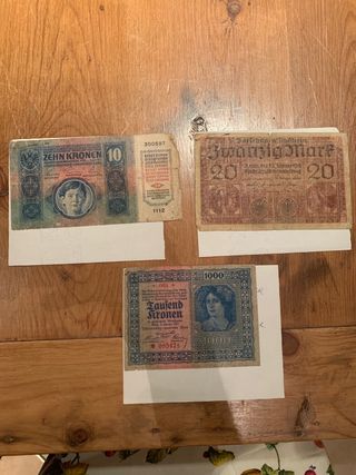 Lotto 3 Banconote Storiche Austriache e Tedesche