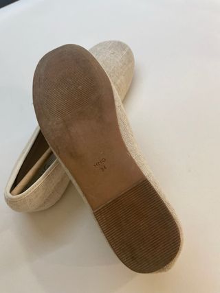 Zapatos Mango niña beige lino. TALLA 34