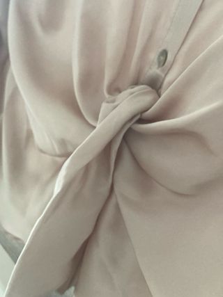 Blusa Zara Nudo Satén Elegante Talla XL