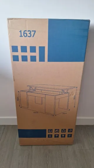Mesa de centro elevable madera tipo roble canadian