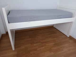 Estructura Cama Alta Blanca