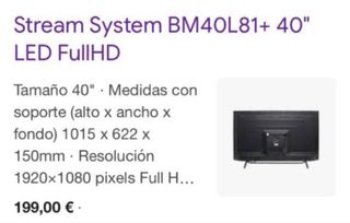 TV STREAM SYSTEM Negra 40’ casi nueva